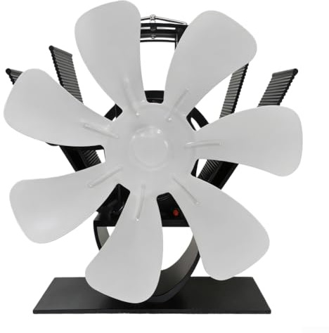 Zoegneer Portable 5-Blade Heat-Powered Fireplace Fan for Ice Fishing and Camping Wood Stove Blower(Silver)