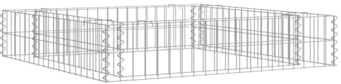 ACAGALA Gabione Hochbeet Metall 100x100x20 cm, Steingabione Steinkorb Drahtkorb aus Verzinkter Stahl, Gabionenzaun Gabionenwand für Beetumrandung, Garten & Landschaftsbau