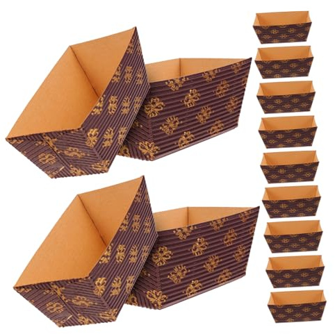 LABRIMP Moldes Rectangulares de Papel para Bizcochos y Pan 25 Unidades Resistentes al Aceite Tamaño 3.74X1.96X1.57 Pulgadas para Uso en Cocina y Catering