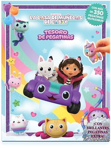 La Casa de Muñecas de Gabby Tesoro de Pegatinas - Libros de actividades para niños, 350 pegatinas reutilizables, pegatinas brillantes extra, 96 páginas de diversión