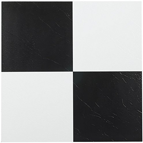 Achim Home Furnishings FTVSO10320 Nexus 12-Inch Vinyl Tile, Solid Black and White
