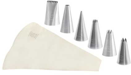 Gobel - Boîte ronde 6 douilles inox assorties + poche à douille coutil 300 mm – Réutilisable et durable