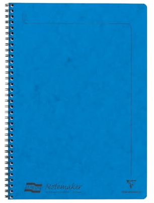 Clairefontaine 4865Z - Collegeblock / Schulheft Europa Notemaker, mit Doppelspirale DIN A4 21x29,7 cm, 60 Blatt liniert abtrennbar, 90g, strapazierfähig für den täglichen Gebrauch, Blau, 1 Stück