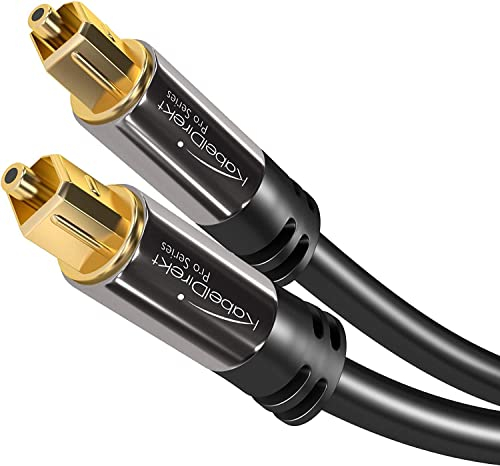 KabelDirekt – 0,5m Cavo TOSLINK (Ottico Audio Digitale, Connettore TOSLINK Maschio > Connettore TOSLINK Maschio, Dolby Digital Sound, DTS, PS5), PRO Series