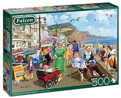 Jumbo, Falcon de luxe - Sidmouth Seafront, Jigsaw Puzzles for Adults, 500 piece