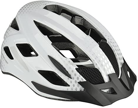 FISCHER Erwachsene Fahrradhelm, Radhelm, Cityhelm Urban Lano, L/XL, 58-61cm, weiß, mit beleuchtetem Innenring-System