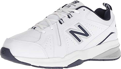 New Balance Men's 608 V5 Casual Comfort Cross Trainer, White/Navy, 9.5