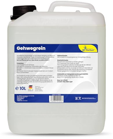 Mr. Perfect Intensiver Wegerein 1x10 Liter | Flechtenentferner für Pflastersteine, Terrassenplatten & Beton | Steinreiniger Intensiv Aussen entfernt Verschmutzungen zuverlässig| Made in Germany