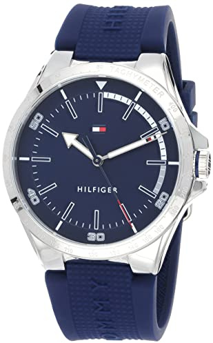 Tommy Hilfiger Reloj Analógico de Cuarzo para Hombre con Correa en Silicona Azul - 1791542