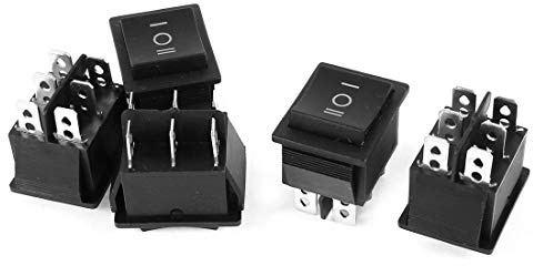 Aexit 5 Pcs XW-604 6 Pin 3 Position ON/Off/ON DPDT Snap in Panel Mount Rocker Switch AC 20A/250V (9d00375baf3591862e94fb65608286c9)
