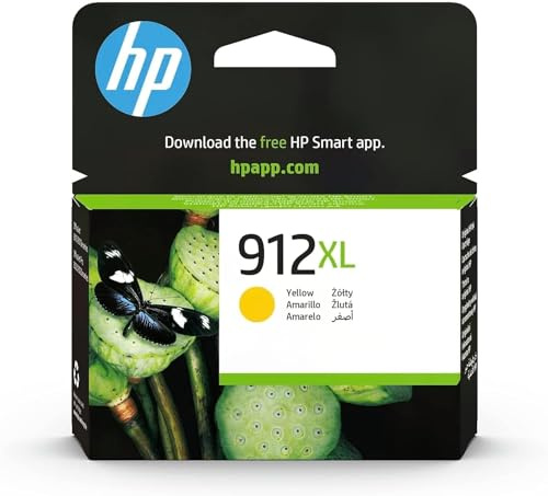 HP 912XL Gelb Original Druckerpatrone, hohe Reichweite | Tinte für HP Officejet 8010, 8010e, HP OfficeJet Pro 8020, 8020e, ~825 Seiten (3YL83AE)