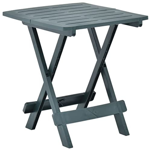 vidaXL Mesa de Jardín Plegable Exterior Mueble Escritorio Aire Libre Decoración Restaurante Comedor Tablero Balcón Cocina Patio de Plástico Verde