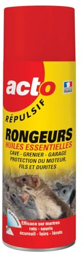 RETRO | RÉPULSIF RONGEURS HUILES ESSENTIELLES | Repousse les martres, rats, souris, écureuils, loirs, lérots. | RERON1