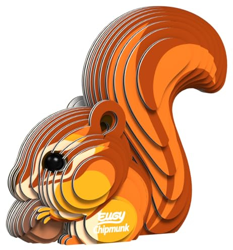 EUGY 650041 Eichhörnchen, 3D Tier-Puzzle für Kinder und Erwachsene zum Zusammenbauen, DIY Tierfigur, Bastelset ab 6 Jahren