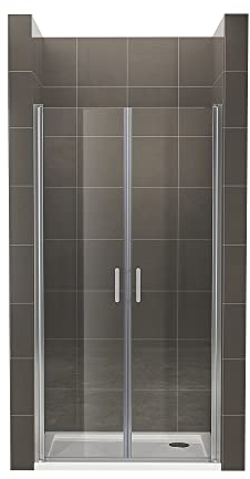 Duschtür STELLA 73x180 cm Nischentür Verstellbereich von 73-76 cm, Höhe: 180 cm, Duschabtrennung aus 6 mm durchsichtigem ESG Sicherheitsglas mit Nanobeschichtung - Alle Größen AC