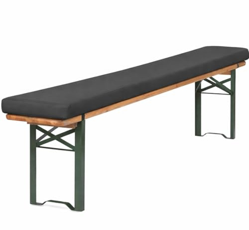 TexDeko Bierbankauflage (MINI 110cm) gepolstert für Bierzeltgarnitur 110x25x4cm XL Polsterung Biertisch-Auflage (Premium, Anthrazit)