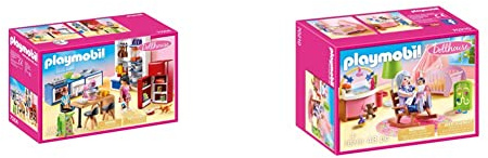 PLAYMOBIL® 70206 Familienküche & Dollhouse 70210 Babyzimmer, ab 4 Jahren