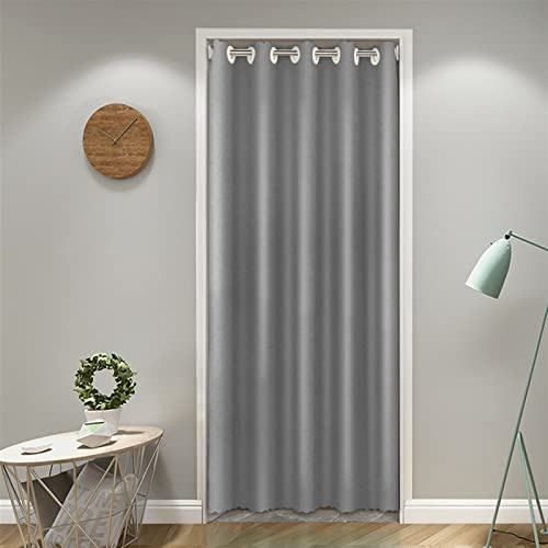 SK Studio Vorhang Blickdicht Thermo Gardinen mit Ösen Türvorhang Kälteschutz & Wärmeisolierend für Schlafzimmer Tür Schrank Vorhang Grau, 150x180cm
