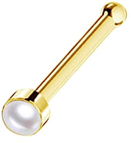 viva-adorno 0,8 mm Nasenstecker Nasen Piercing gerade Chirurgenstahl 316L mit Stein Z564