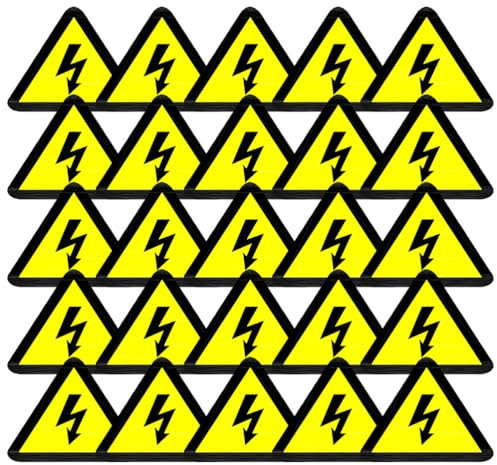 Gatuida High Voltage Sticker: Electric Panel Labels Warning Stickers Electric Labels High Voltage Signs Yellow Kitchen Counter Storage Dining Table Service, 100 PCS