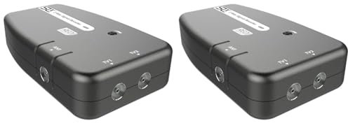 SLx TV Signal Booster Aerial Amplifier, 2 Way Signal Distribution Amplifier with Coax Connections, 4G & 5G Filtering, Indoor TV Aerial, HD & 4K TV/FM/DAB & Freeview, Variable Gain Control (Pack of 2)