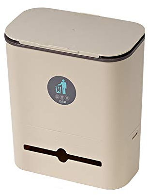 Suuim Poubelle de Cuisine Poubelle Suspendue pour Porte d'armoire avec Couvercle Poubelle Murale Domestique Petite Poubelle sous évier, 1,5 gallons Kitch