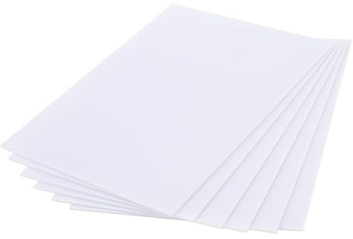 HEIHAK 6 PCS 40x30x0.3cm White Acrylic Boards, Multi-Function Acrylic Sheets for Display Board, Handicraft Model Making