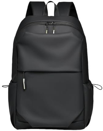 RUNGZ Schulrucksack Campus Rucksack Freizeit Reiseschule 14 -Zoll Laptop Rucksack Wasserdichte Schulbag College Student Work Rucksack-Schwarz