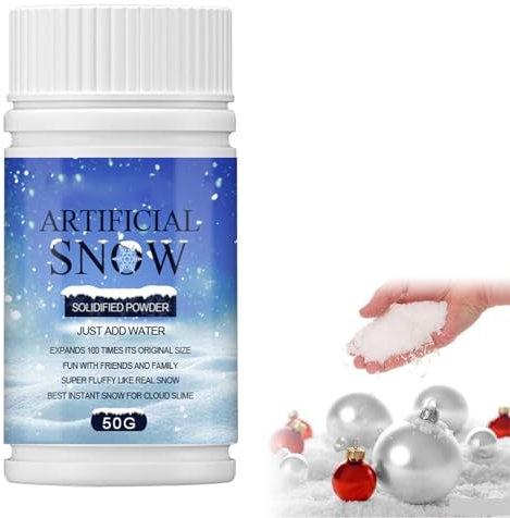 Polvere di Neve Istantanea Neve Artificiale Polvere di Neve Finta Polvere di Neve Artificiale Artificiale Falso Fiocchi di Neve Neve in Polvere Finto per Natale Festa Fai da Te Decorazioni Natalizie