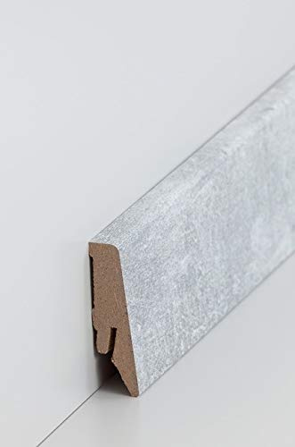 PROVISTON - Battiscopa in MDF, 15 x 40 x 2500 mm, nucleo in MDF, per incollare, clip, viti e chiodi, 12,5 m, 5 pezzi
