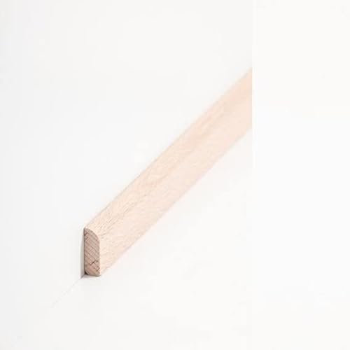Abdeckleiste Massivholz 8 x 22 x 2000 mm Massivholz Buche zum Kleben, Clipsen, Schrauben & Nageln Sockelleiste by PROVISTON 20 Meter | 10 Stück