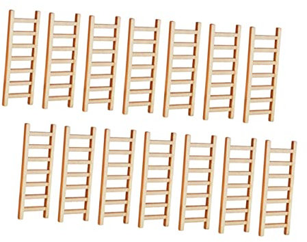 KOMBIUDA 100 STK Simulations Leiter winzige Möbel Layout-Requisiten für Mini- Mini- Holzleiter Dekoration DIY Dekoration Holzleiter Landschaftsmodell Mikrolandschaftsdekor hölzern