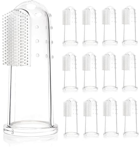 CVNRCLP Baby Toothbrush Set (12 Pack) - Soft Silicone Finger Toothbrush for Infants 0-2 Years, Ideal for Cleaning, Teething Relief, and Gentle Gum Massage
