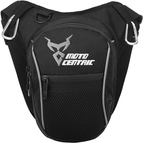 LOCAL LION Sac de Jambe Moto pour Homme, Sac de Cuisse imperméable Unisexe, Accessoire Moto pour équitation Voyage Course randonnée pêche, Noir