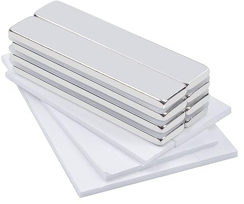Aenienoe Imanes Neodimio Potentes Rectangulares 50x10x3mm Iman Adhesivos para Manualidades Refrigeradores de Pizarra Magnética Oficina Escuela Familia Magnet 8 Piezas