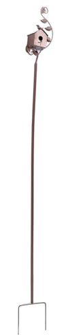 Hiraith Metal Bird House with Poles Outdoor Metal Bird House Stake Birdhouses Garden Decoration for Outdoor Patio Backyard