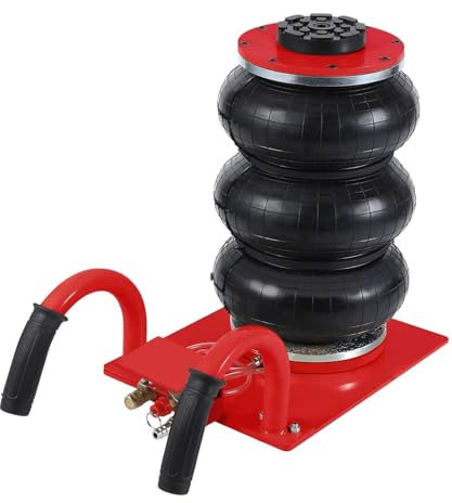 3 Tonnen roter Airbag-Wagenheber – 2,993.7 kg schwere pneumatische Hebebühne für LKW & SUVs | 14 cm - 39,9 cm Rapid Lift, Halbrunder Griff & dreifache Sicherheitsventile