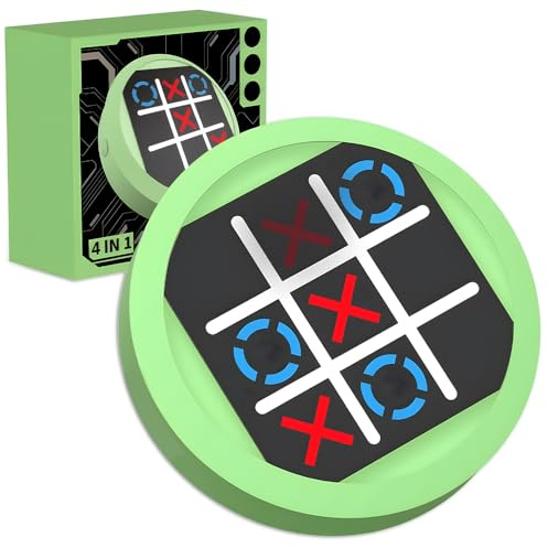 SGZIOO Tic Tac Toe Elektronisch, 4-In-1 Tik Tak Toe Elektronisch, Handheld Tictactoe, Puzzle Spielkonsole Reisespiele, Zappelspielzeug-Brettspiele Geschenk für Erwachsene