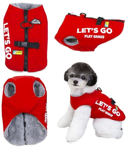 Izefia Manteau pour Chien VÊTements pour Animaux Manteaux pour Temps Froid Veste de Sport ExtÉRieure Doublure en Polaire Pull Chaud VÊTements D'hiver ÉPais Gilet Manteau pour Petit Chien et Chat Moyen