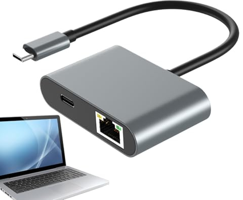 Genérico Adaptador USB A Ethernet - Adaptador Ethernet Gigabit,Accesorios Informáticos para Streaming Portátil Teléfono TV Oficina