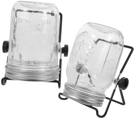 Toddmomy 2 Set Barattoli Germogliatori in Vetro Coperchi in Acciaio Resistente Reti Filtranti e Supporto per Microverdure e Germogli Kit Completo per Germinazione Rapida e Versatile in