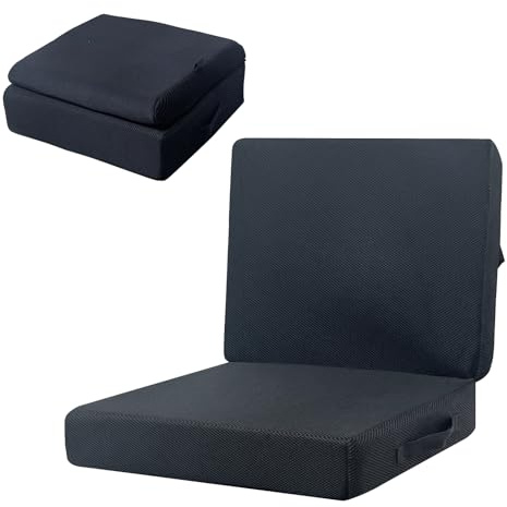 SEHAUSEU Sitzkissen mit Rückenkissen für Bürostuhl, Autositze, Rollstuhl Dicke Sitzerhöhung mit Rückenlehne Memory-Schaum Stuhlkissen Ergonomisch Lendenwirbelkissen für Sessel Auto Rollstuhl