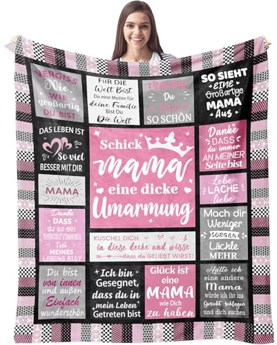MKUOOY Muttertagsgeschenke für Mama - Umarmung Decke Geschenke für Mama von Tochter ＆ Sohn - Mamas Geschenk für Muttertag, Geburtstag - Geschenkideen für Mütter Kuscheldecke