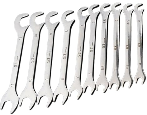 Bkljkf Flachschlüssel-Set, extra dünn, 10-teilig, Reparaturwerkzeug für Motorrad, dünne Winkelschlüssel – für Mechaniker, Fahrrad, Motorrad, Autos, Möbel, Garage