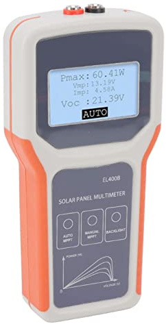 Hamwesh Testeur de Panneaux Solaires MPPT, Multimètre de Panneaux Photovoltaïques avec écran LCD, Aucune Batterie Requise, Détection Automatique MPPT, Plage de Puissance de 5 à 400 W, 12 à 60 V,