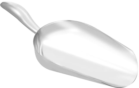 Lurrose Cuchara Grande de Acero Inoxidable para Cocina Multifuncional, Pala Extra Gruesa Mango Curvo Ergonómico, Adecuado para Hielo, Harina y Especias en Fiestas y Uso