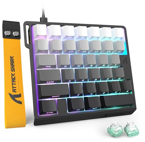 MAMBASNAKE ATTACK SHARK M36 HE Enhands Tangentbord 8000Hz Rapid Trigger, 36 Tangenter Kabel Magnetisk Brytare, 0,01mm RT-Noggrannhet, SOCD & DKS, RGB-Belysning, Gaming För PC/Mac, Månsken