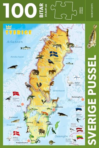 Sverige Pussel 100 bitar : Med djur