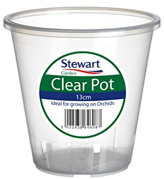 AMK® Stewart Clear Orchid Pot 13cm Plastic Flower Plant For Optimal Growth See Through Tub