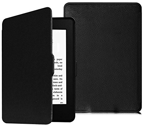 Fintie Hülle für 6 Kindle Paperwhite 2012-2017 (Modellnummer: EY21, DP75SDI) - Schutzhülle mit Auto Sleep/ Wake (Nicht GEEIGNET für wasserfest Kindle Paperwhite 10./ 11. Generation), Schwarz